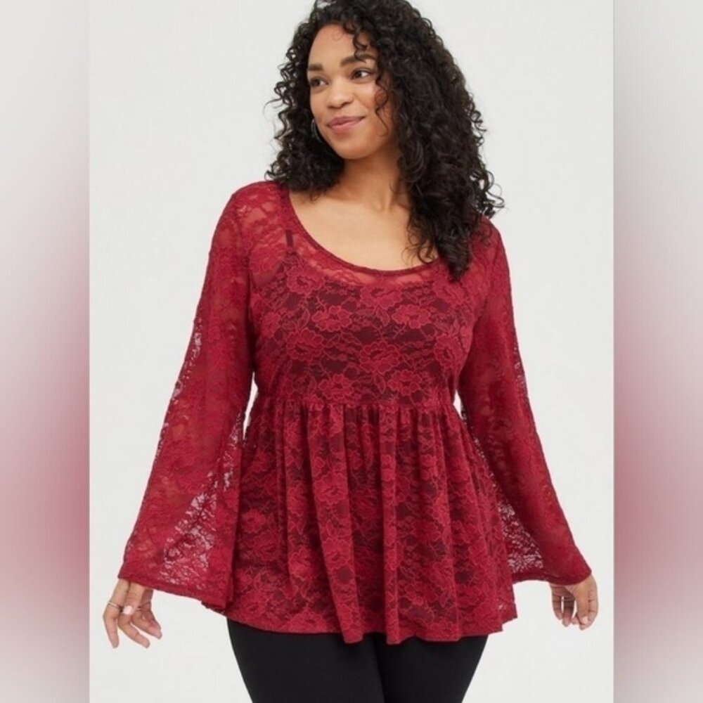 TORRID Black women  top Transparent size 2 in GREAT used condition!